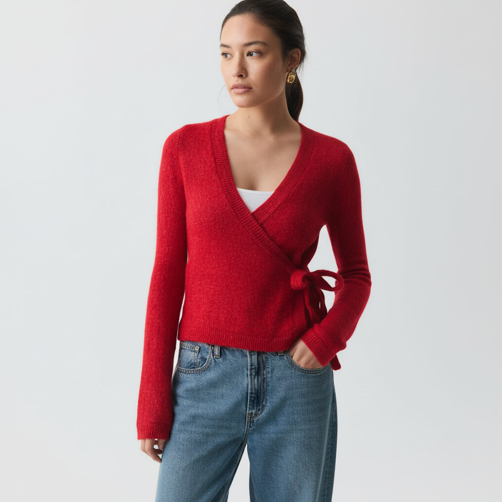 cardigan avvolgente lavorato a maglia